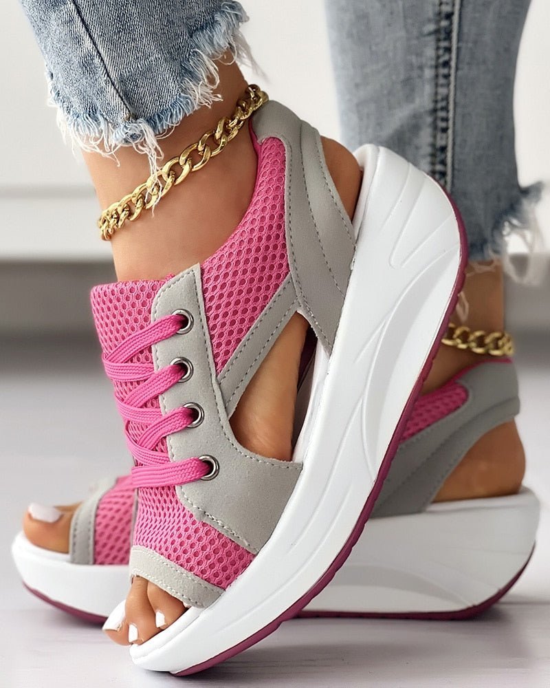 Damen Sommer Sandalen mit Plateausohle