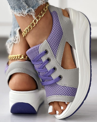 Damen Sommer Sandalen mit Plateausohle