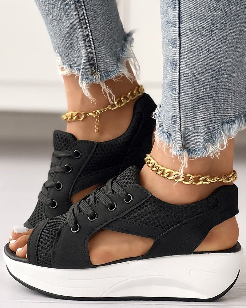 Damen Sommer Sandalen mit Plateausohle