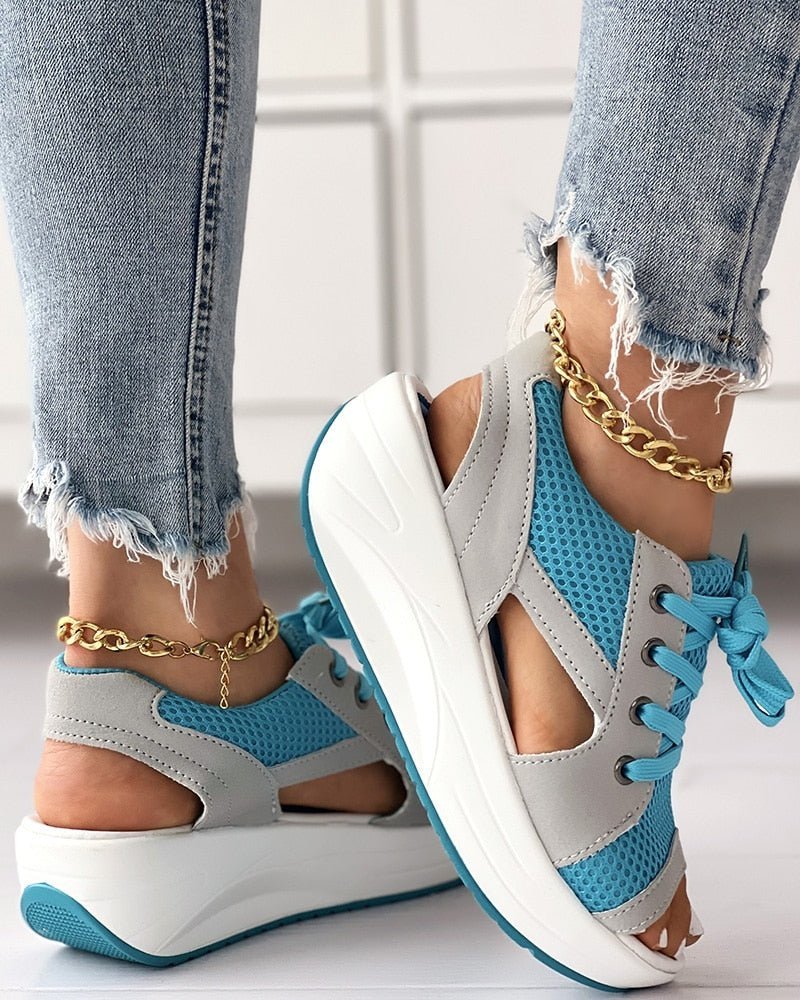 Damen Sommer Sandalen mit Plateausohle