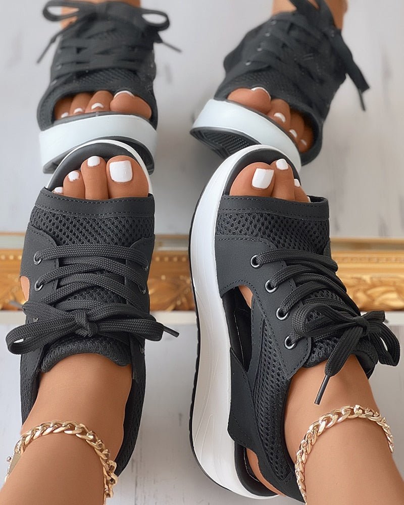 Damen Sommer Sandalen mit Plateausohle