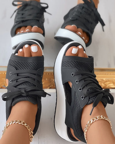 Damen Sommer Sandalen mit Plateausohle