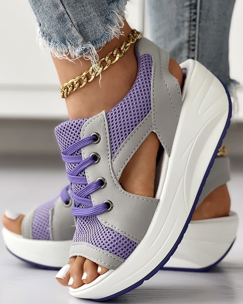 Damen Sommer Sandalen mit Plateausohle
