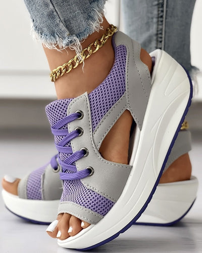 Damen Sommer Sandalen mit Plateausohle