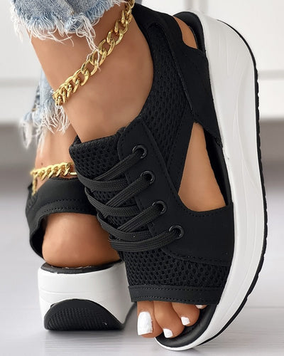 Damen Sommer Sandalen mit Plateausohle
