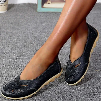 Damen Slip-On Sommerschuhe aus veganem Leder