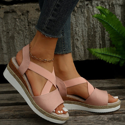 Keilsandalen mit Kreuzriemen für Damen