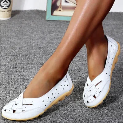 Damen Slip-On Sommerschuhe aus veganem Leder