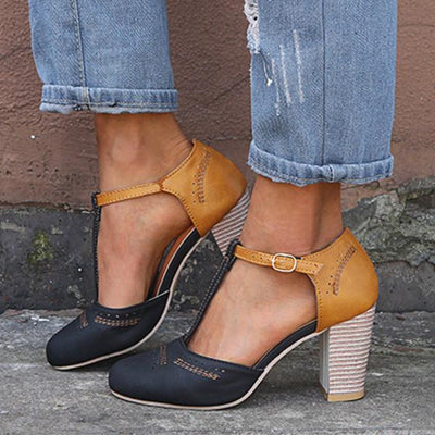 Damen Heels mit Riemen und Schnallenverschluss