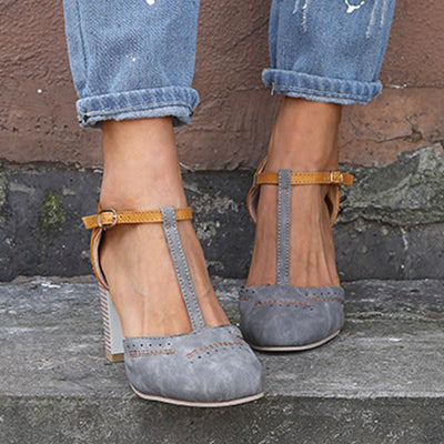 Damen Heels mit Riemen und Schnallenverschluss