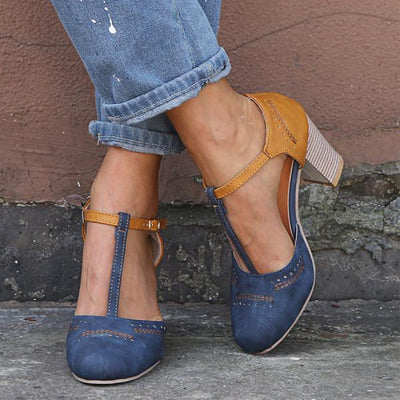 Damen Heels mit Riemen und Schnallenverschluss