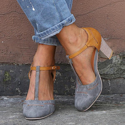 Damen Heels mit Riemen und Schnallenverschluss