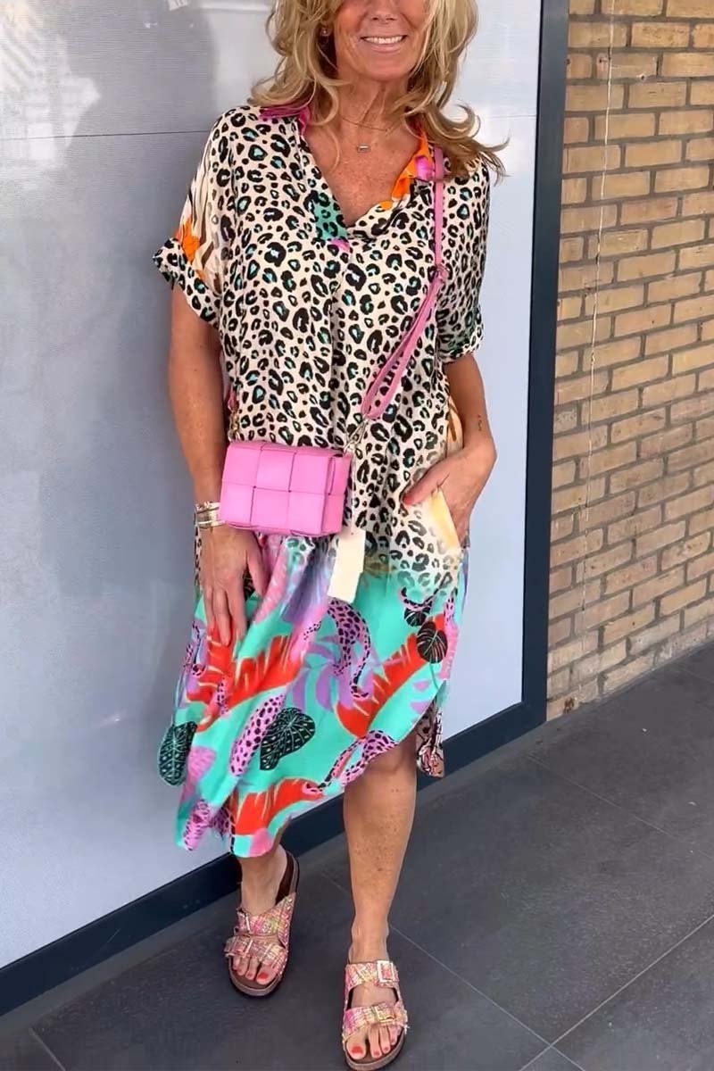 Leopard Print Kleid für Damen