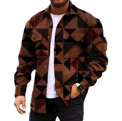 Geknöpfte Jacke mit Taschen für Herren