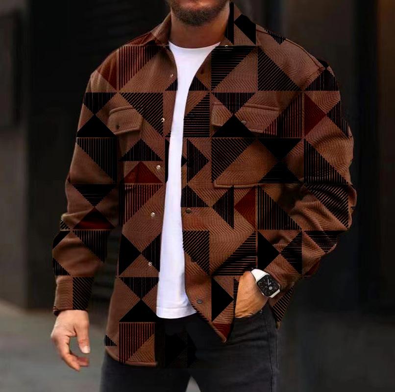 Geknöpfte Jacke mit Taschen für Herren