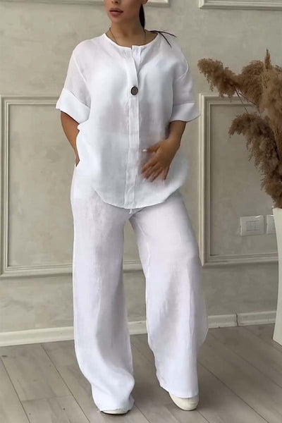 Langärmeliges Oberteil und Hosen-Set für Damen