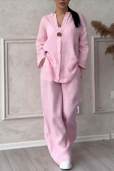 Langärmeliges Oberteil und Hosen-Set für Damen