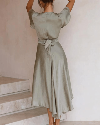 V-Ausschnitt Baumwollkleid für Damen