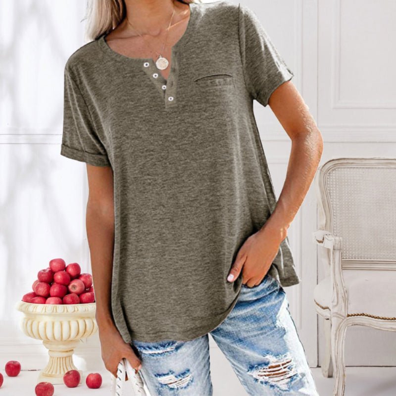 T-Shirt mit Brusttasche für Damen