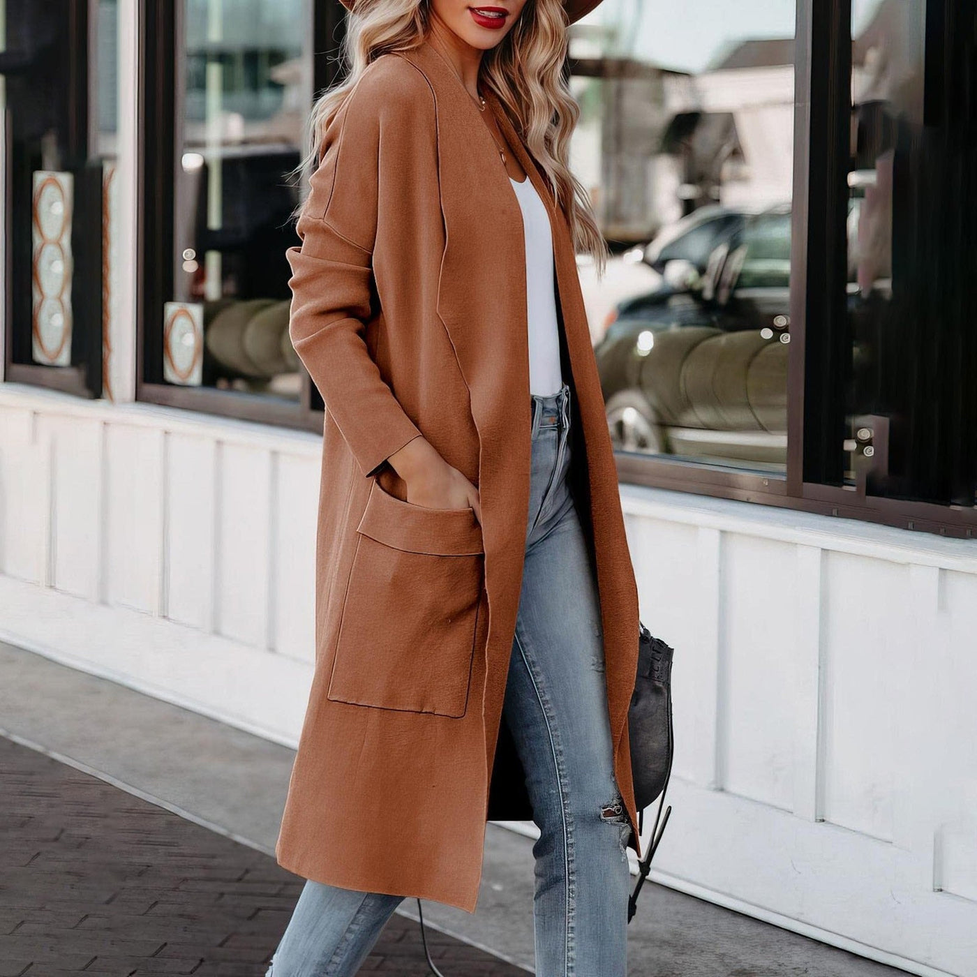 Lange Strickjacke für Damen