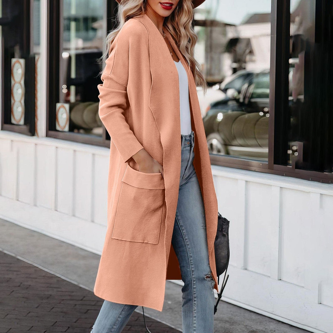 Lange Strickjacke für Damen