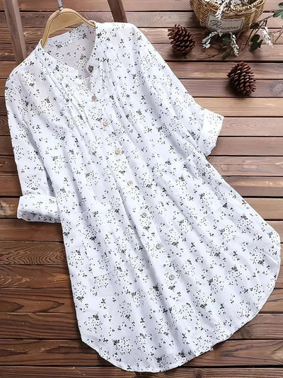 Langärmeliges Kleid mit Blumenmuster für Damen