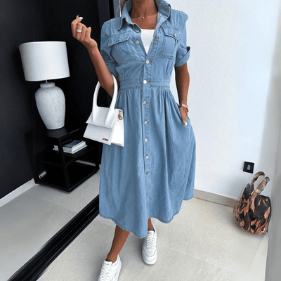 Denimkleid mit Knöpfen für Damen