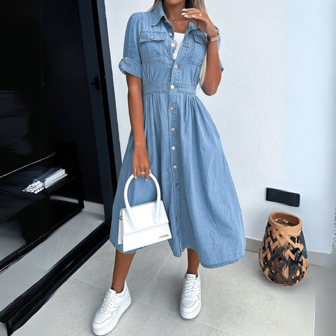 Denimkleid mit Knöpfen für Damen