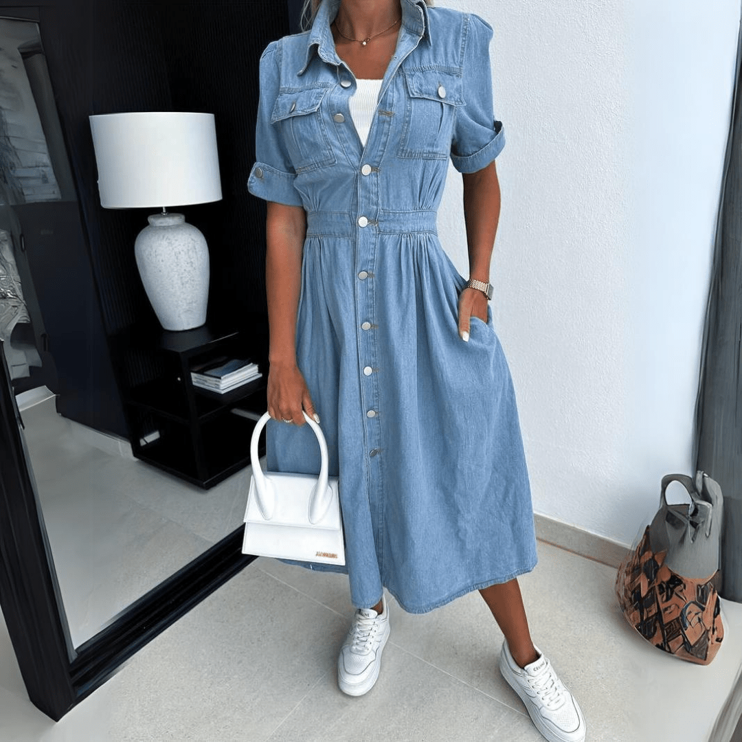 Denimkleid mit Knöpfen für Damen