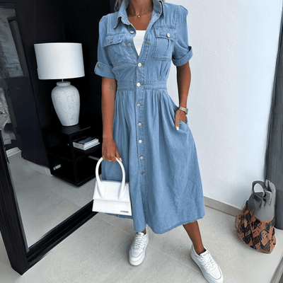 Denimkleid mit Knöpfen für Damen