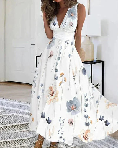 Florales Kleid mit V-Ausschnitt für Damen
