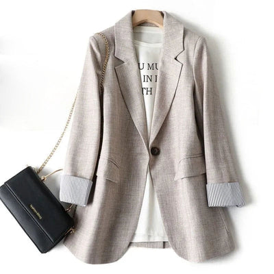 Damenblazer mit Knopf und Reverskragen