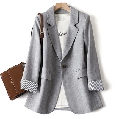 Damenblazer mit Knopf und Reverskragen