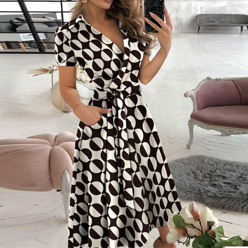 Midikleid mit Gürtel für Damen