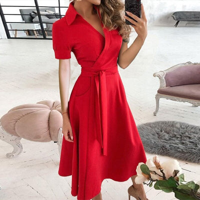 Midikleid mit Gürtel für Damen