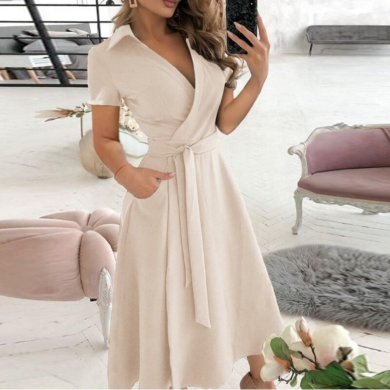Midikleid mit Gürtel für Damen