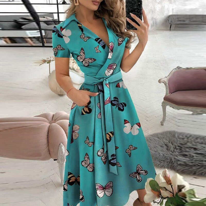 Midikleid mit Gürtel für Damen